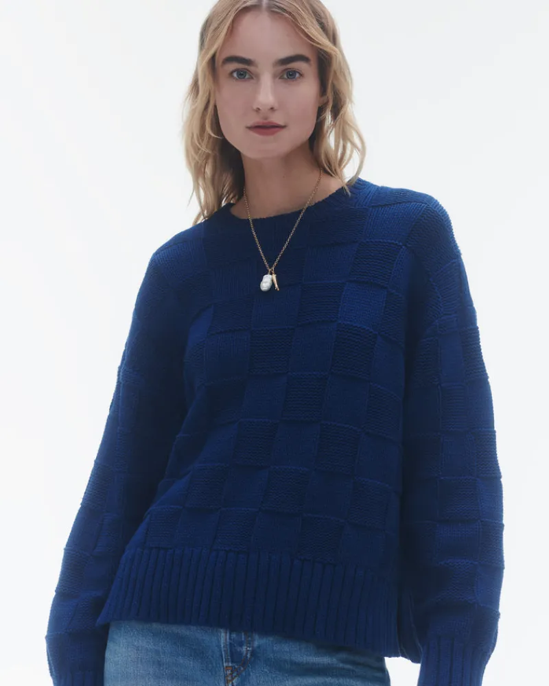 Women Guest In Residenc Tops & Sweaters>Checker Cozy Crew