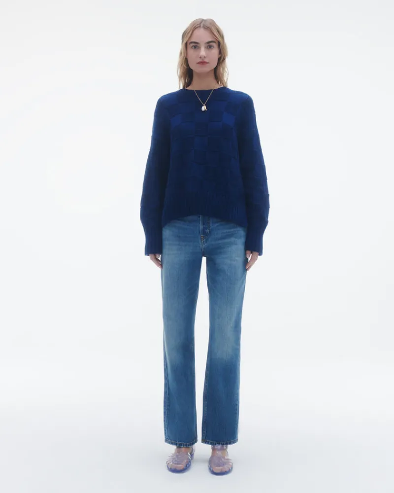 Women Guest In Residenc Tops & Sweaters>Checker Cozy Crew