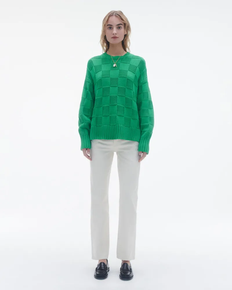 Women Guest In Residenc Tops & Sweaters>Checker Cozy Crew