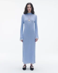 Women Guest In Residenc Dresses & Jumpsuits>Fine Stripe Mockneck Dress