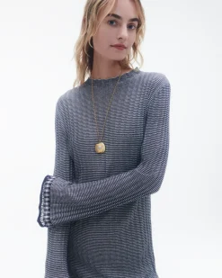 Women Guest In Residenc Dresses & Jumpsuits>Fine Stripe Mockneck Dress