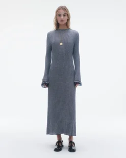 Women Guest In Residenc Dresses & Jumpsuits>Fine Stripe Mockneck Dress