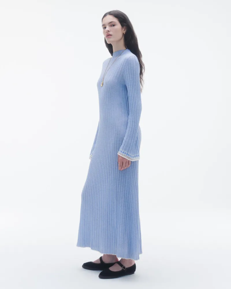 Women Guest In Residenc Dresses & Jumpsuits>Fine Stripe Mockneck Dress