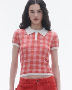 Women Guest In Residenc Tops & Sweaters>Gingham Shrunken Polo
