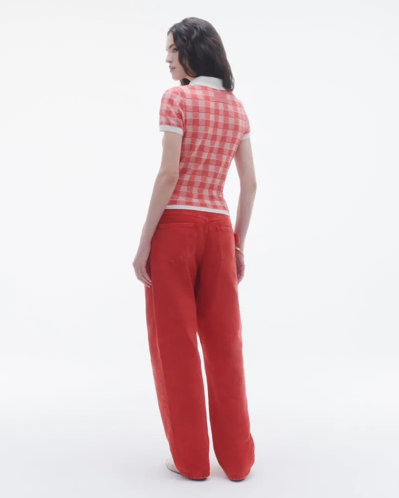 Women Guest In Residenc Tops & Sweaters>Gingham Shrunken Polo