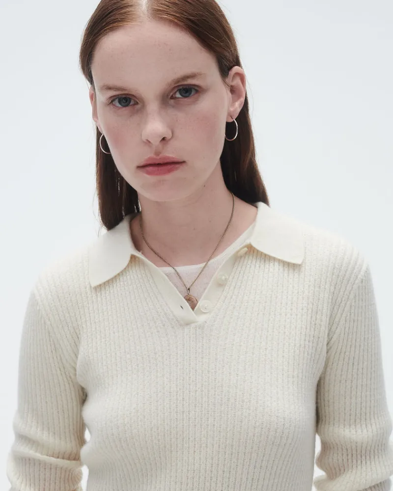 Women Guest In Residenc Tops & Sweaters>Ls Shrunken Polo