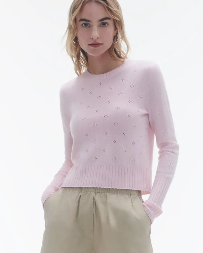 Women Guest In Residenc Tops & Sweaters>Shrunken Pointelle Crew