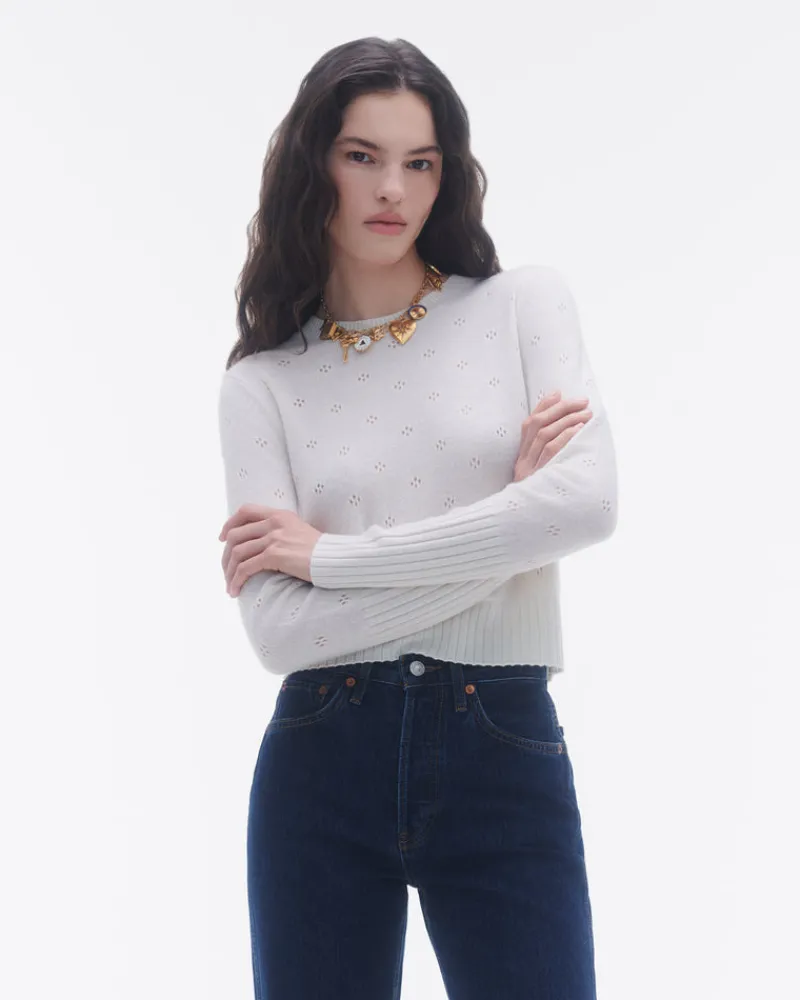 Women Guest In Residenc Tops & Sweaters>Shrunken Pointelle Crew
