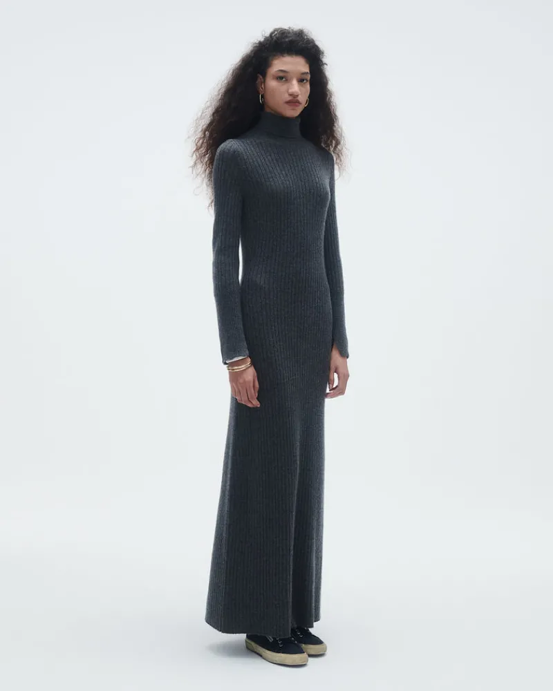 Women Guest In Residenc Dresses & Jumpsuits>Wide Rib Turtleneck Dress In Cashmere